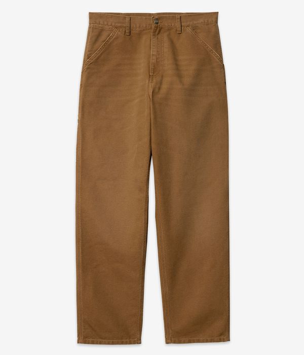 Carhartt Wip double knee canvas pants - Deep h brown aged