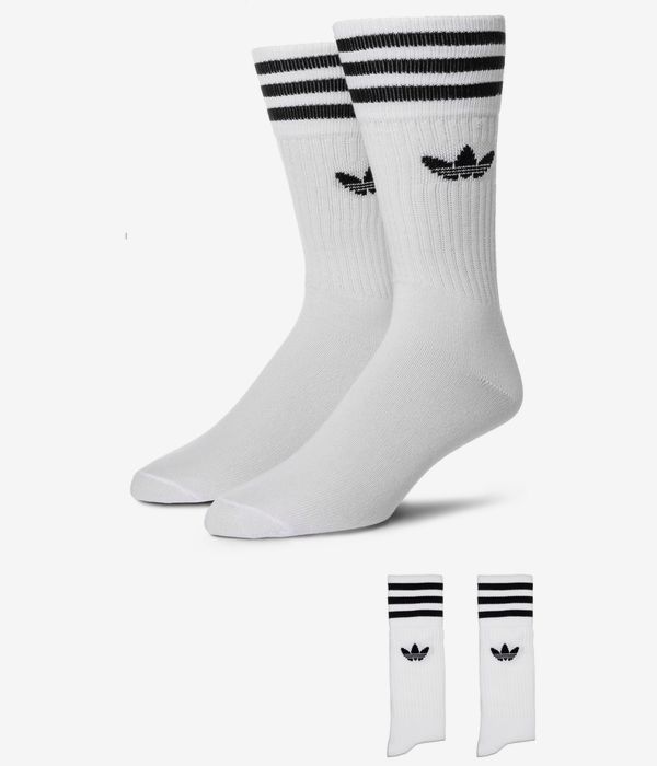 adidas Skateboarding Solid Socken EU 35-46 (white black) 3er Pack
