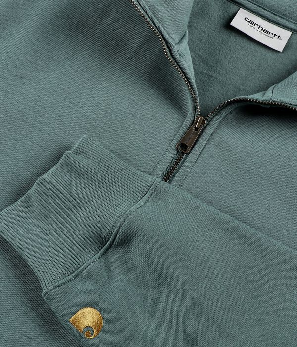 Carhartt WIP Chase Neck Zip Sweatshirt (silver pine gold)