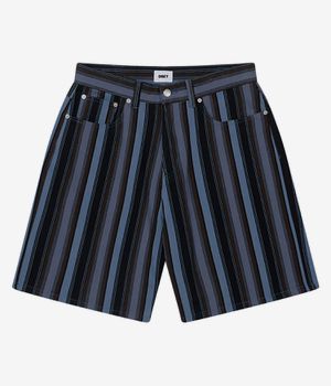 Obey Baja Stripe Baggy Denim Shorts (black multi)