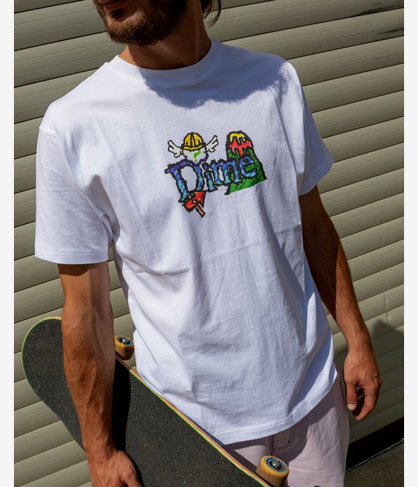 Dime Classic Fuzzy T-Shirt (white)