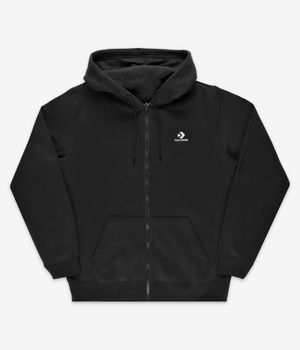 Converse Go To Embroidered Star Chevron Brushed Back Zip-Sweatshirt avec capuchon (black)