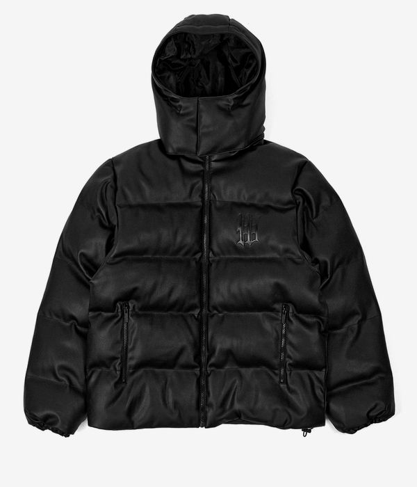 Wasted Paris Faux Leather Puffer Veste (black)