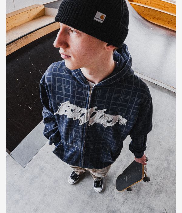 Butter Goods Amplify Zip-Hoodie (washed navy plaid)