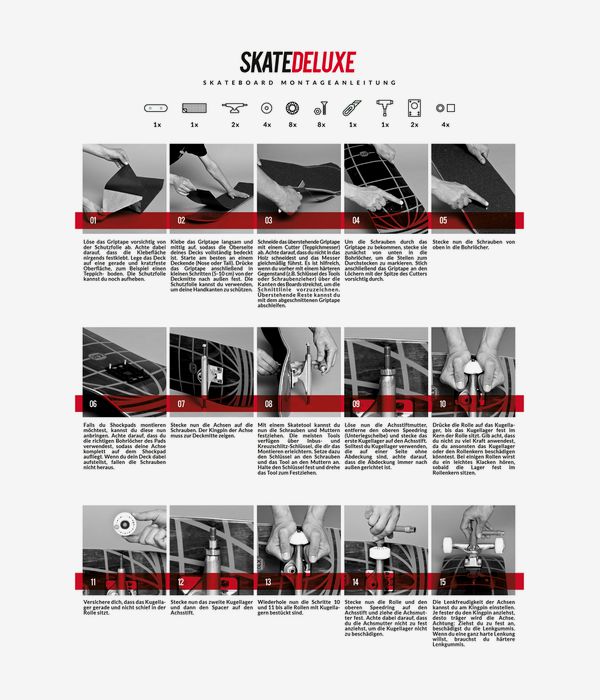 skatedeluxe Skateboard Montageanleitung Gratisbeilage