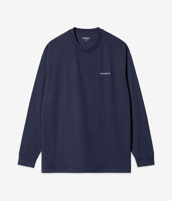 Carhartt WIP Script Embroidery Long sleeve (air force blue white)