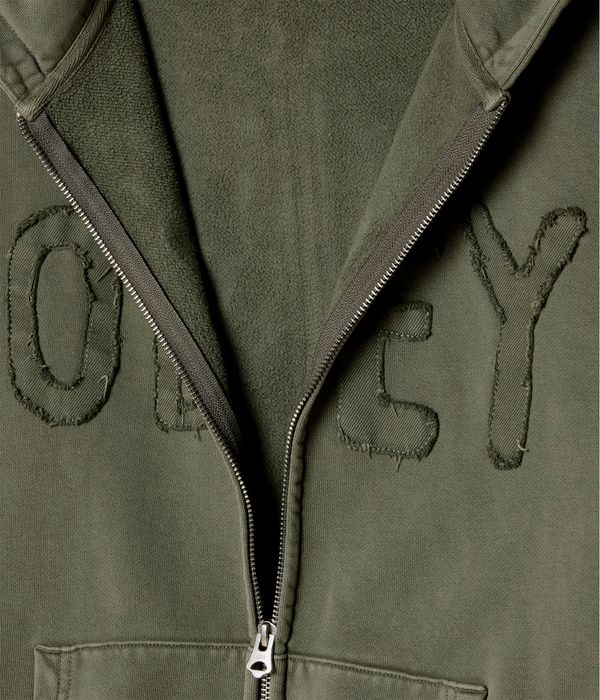 Obey Hybrid Faded Zip-Hoodie (deep lichen green faded wash)