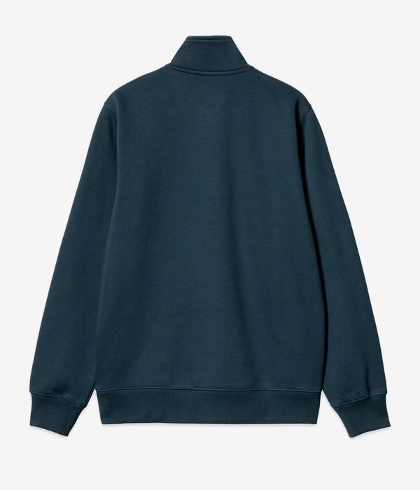 Carhartt WIP Chase Neck Zip Sweatshirt (duck blue gold)