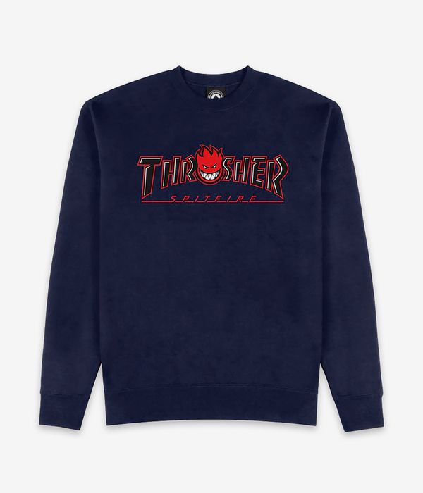 Thrasher x Spitfire Big Head Outline Sweatshirt (navy)