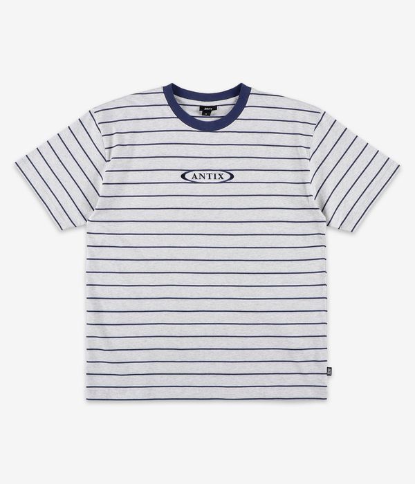 Antix Simplex Stria Organic T-Shirt (heather white navy)