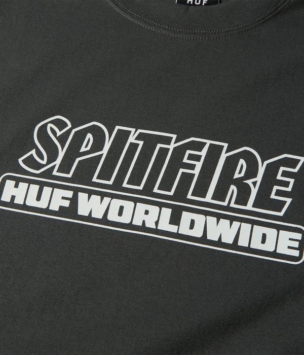 HUF x Spitfire Burn Heavyweight T-Shirt (washed black)