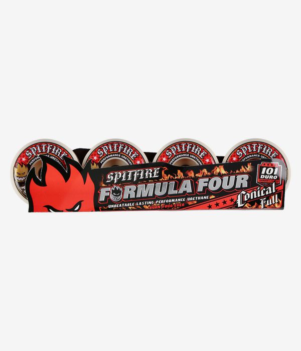Spitfire Formula Four Conical Full Wheels (white red) 52 mm 101A 4 Pack