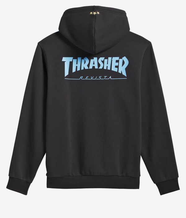 adidas x Thrasher x Argentine Football Association Mark Gonzales Skate Head Hoodie (black blue)