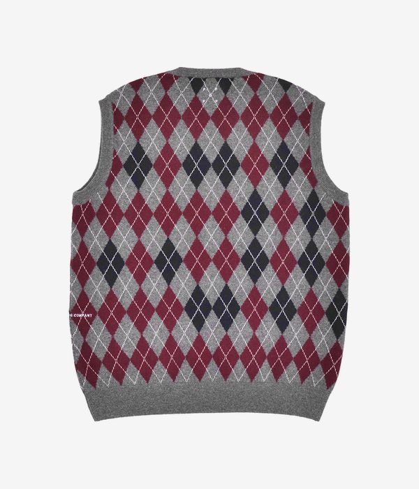 Pop Trading Company Burlington Knitted Spencer Sweatshirt (charcoal multi)