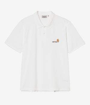 Carhartt WIP American Script Garment Washed Polo-Shirt (white)