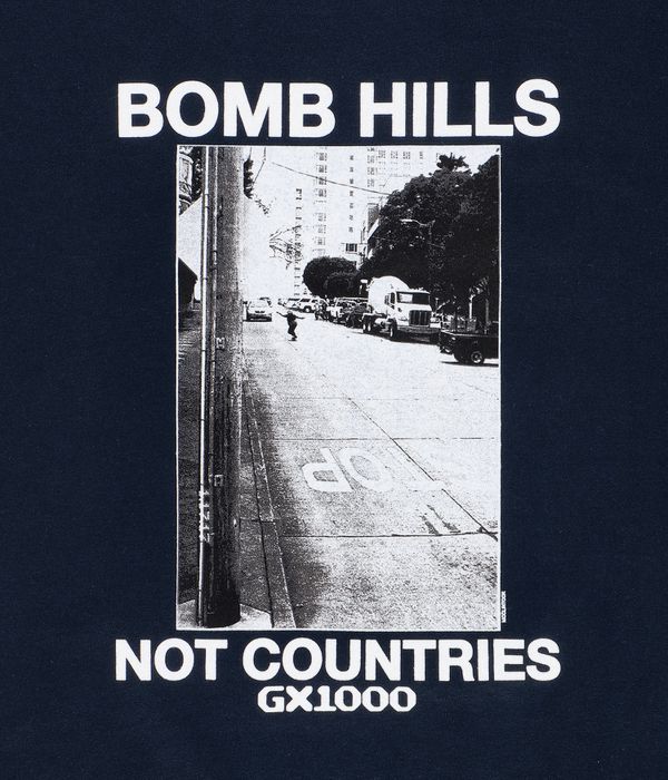 GX1000 Bomb Hills Not Countries T-Shirt (navy white)