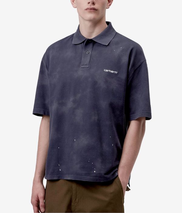 Carhartt WIP Painter Polo-Shirt (dark navy destroy wash splatter)