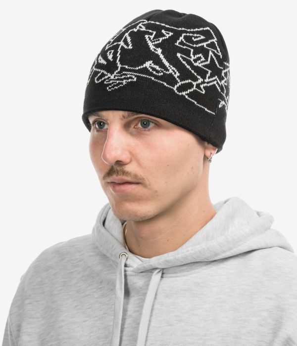 HUF Outlines Skull Beanie (black)