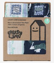 Lousy Livin Slinky Boxershorts (white & poseidon) 2 Pack