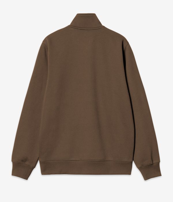 Carhartt WIP Chase Neck Zip Sweatshirt (chocoalte gold)