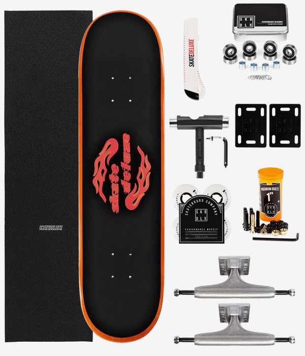 skatedeluxe Flame Komplett 8" Kit de Skateboard (black)