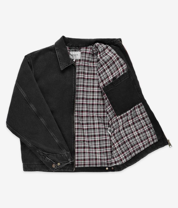 Shop Carhartt WIP Rider Smith Jacket (black stone washed