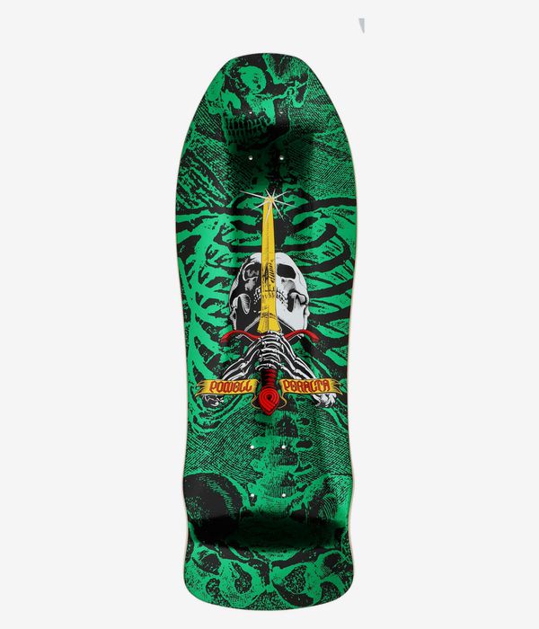 Powell-Peralta Skull & Sword Geegah 9.75" Skateboard Deck (green foil)