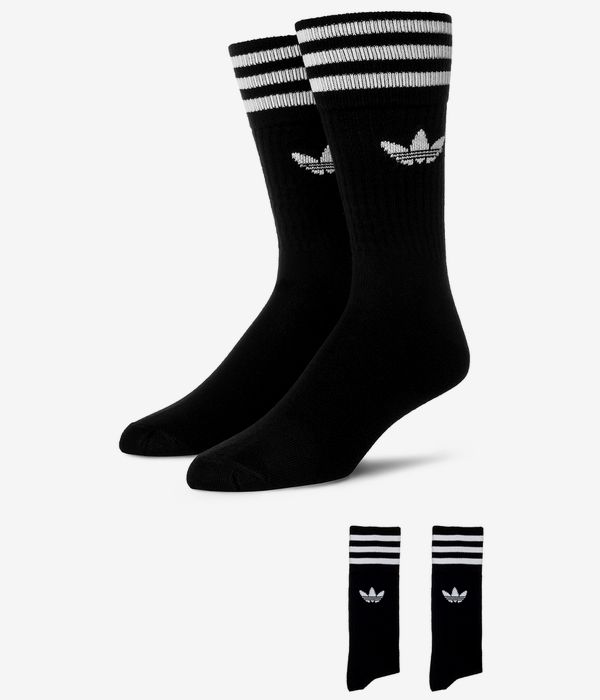 adidas Skateboarding Solid Chaussettes EU 35-46 (black white) 3 Pack