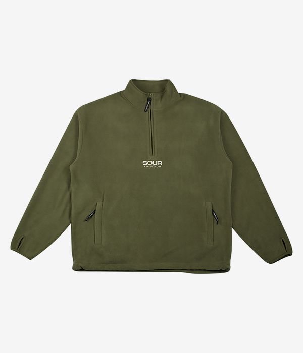 SOUR SOLUTION Micro Fleece Half Zip Sweatshirt (olive)