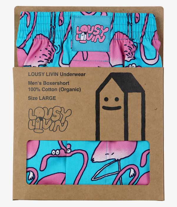 Lousy Livin Greater Flaningos Boxershorts (scuba blue)