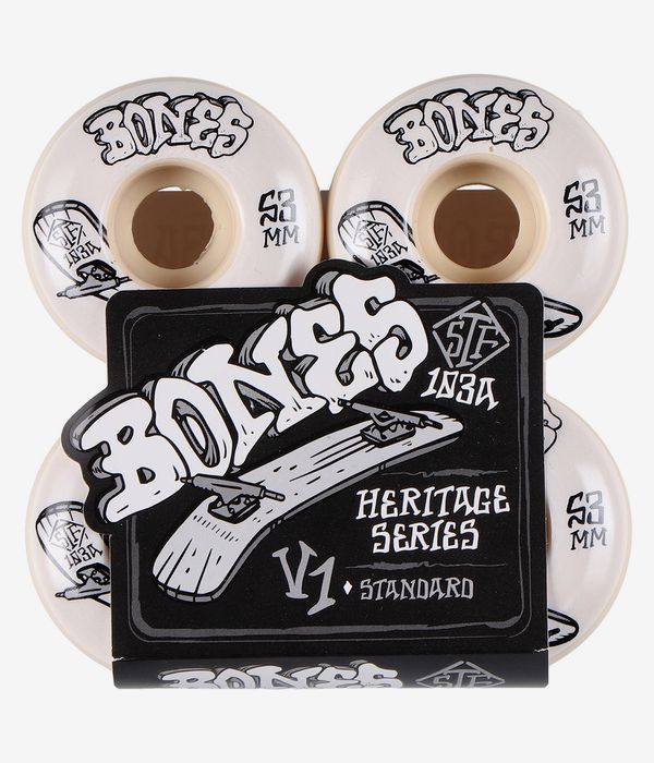 Bones STF Heritage Boneless V1 Ruote (white) 53mm 103A pacco da 4