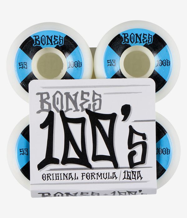 Bones 100's-OG #4 V5 Ruote (white blue) 53mm 100A pacco da 4