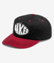 Baker Sprayed Oval Snapback Casquette (black red)