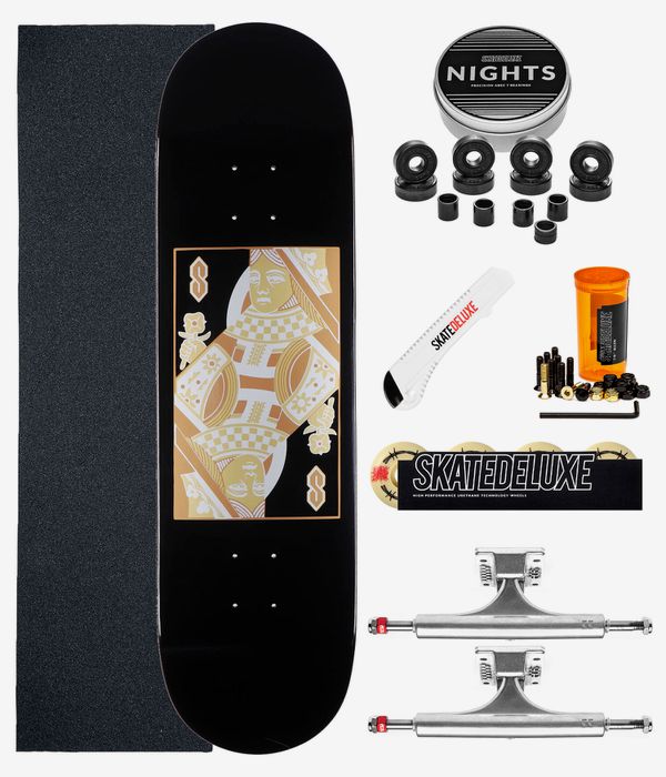 skatedeluxe Cards Twin Tail Premium Komplett 8.5" Skateboard-Kit (black)
