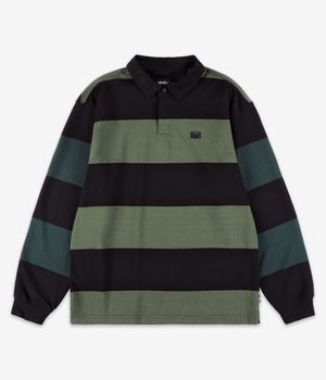 Vans 2 Tone Stripe Ward Rugby Longues Manches (black green balsam)