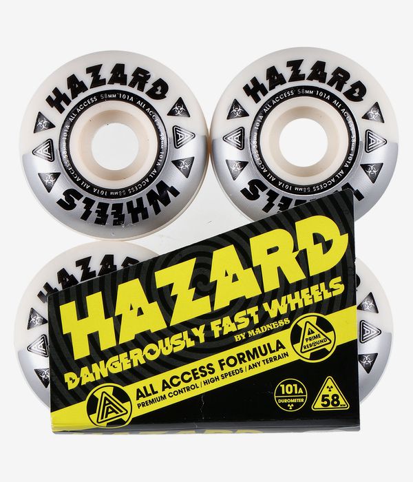 Madness Hazard Melt Down Radial Roues (white silver) 58mm 101A 5 Pack