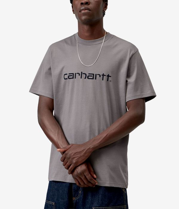 Carhartt WIP Script T-Shirt (shady grey dark navy)