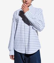 Pop Trading Company Striped Logo Camicia (white blue linen)