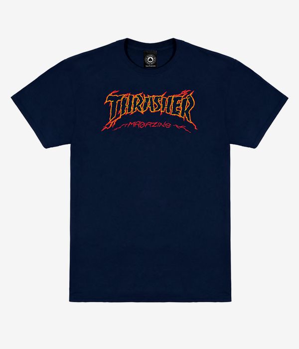 Thrasher Cracked T-Shirt (navy)