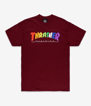Thrasher Rainbow Mag Camiseta (maroon)