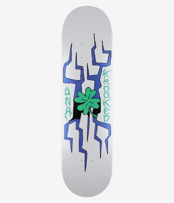 Krooked Una Lightning Clover 8.28" Skateboard Deck (white)