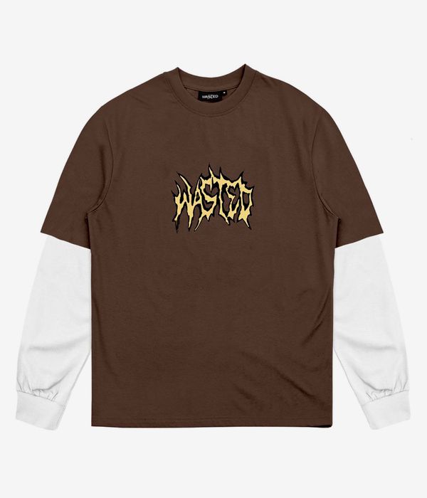 Wasted Paris Giant Monster Maglia a maniche lunghe (slate brown off white)