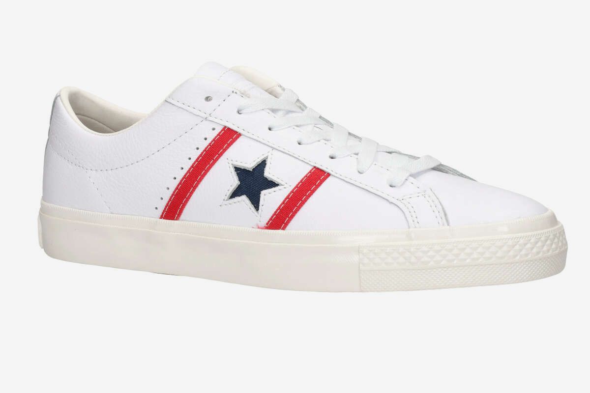 Converse CONS One Star Academy Pro Leather Shoes (white red blue)