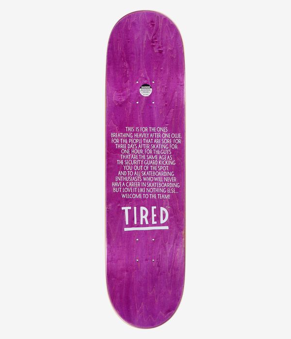 Tired Skateboards Seats 8.125" Tabla de skate (white)