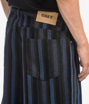 Obey Baja Stripe Baggy Denim Shorts (black multi)