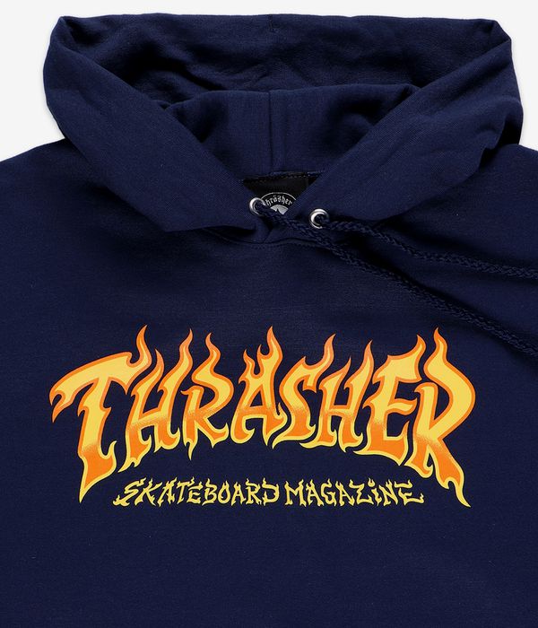 Thrasher Fire Logo Felpa Hoodie (navy)