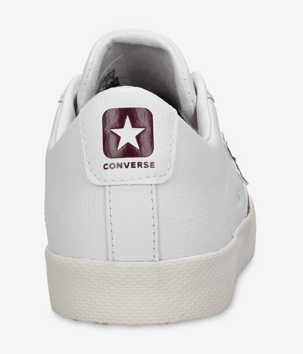 Converse CONS Leather PL Vulc Pro Shoes (white deep bordaux egret)