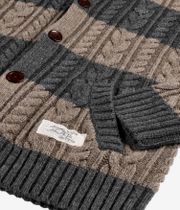 RVCA Chefs Kiss Cardigan (camel charcoal heather stripe)