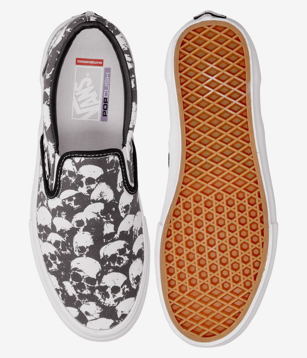 Vans Skate Slip-On Skull Pile Shoes (black white gum)