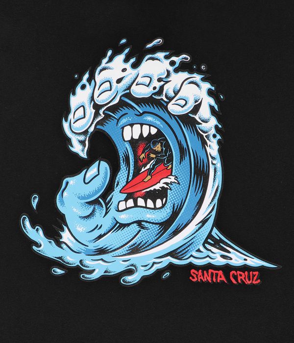 Santa Cruz Screaming Wave Bluzy z Kapturem (black)